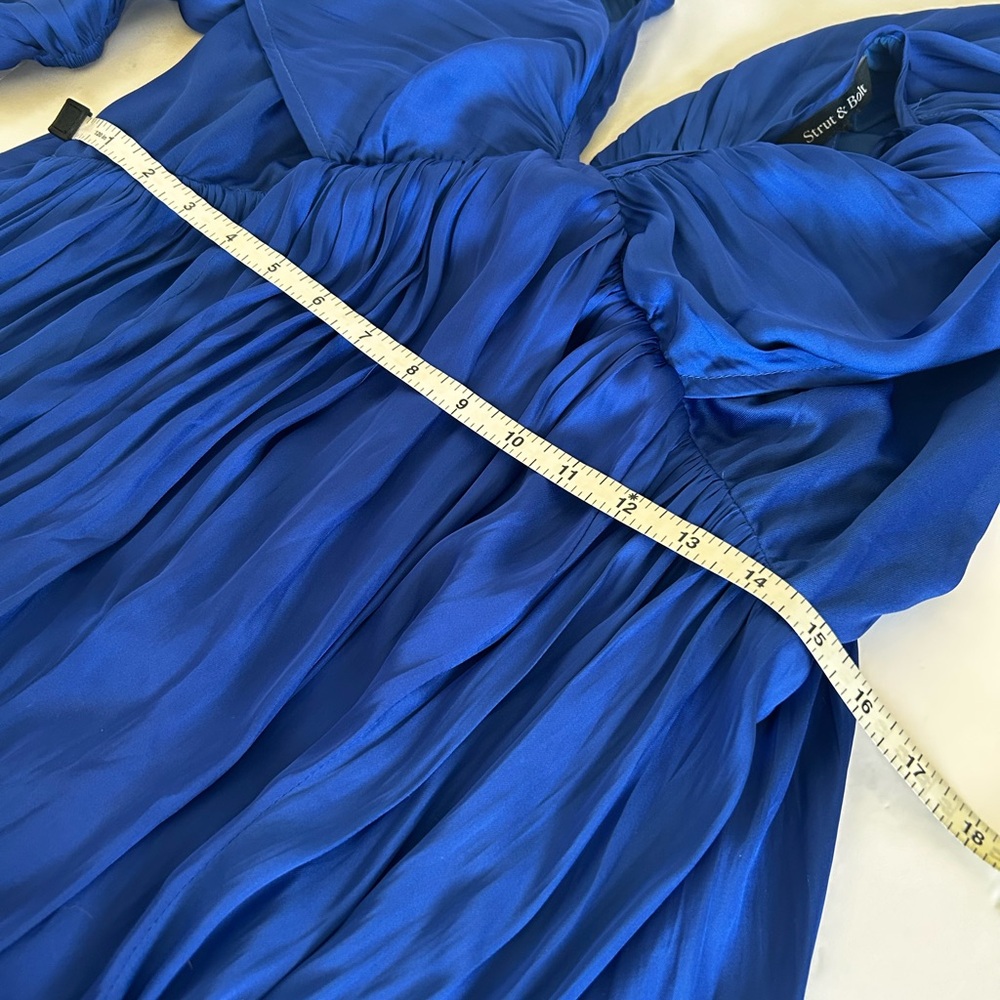 Chic Royal Blue Long Sleeve Dress - Picture 7 of 9